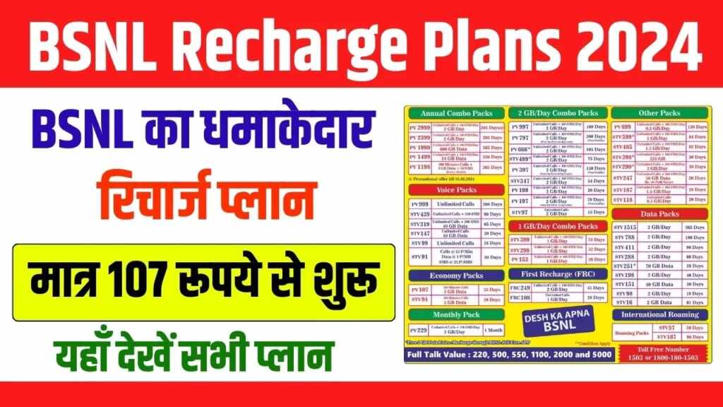 BSNL Recharge Plan : बीएसएनएल के सबसे तगड़े रीचार्ज प्लान, कम पैसों में अनलिमिटेड डाटा 