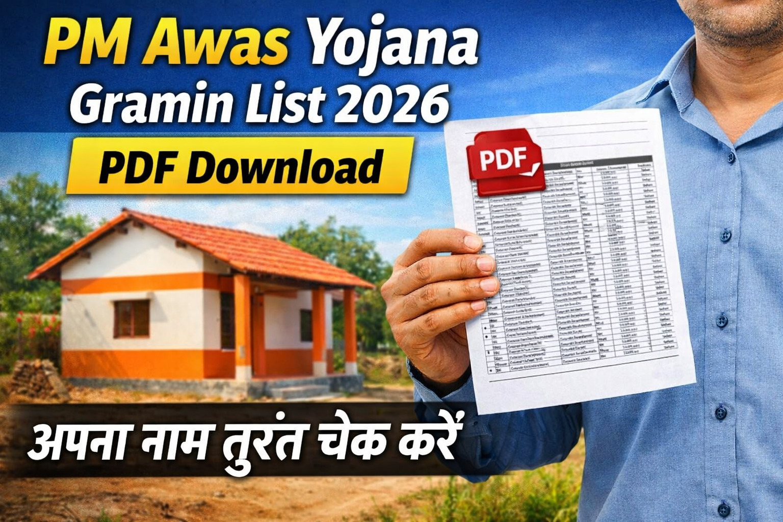 PM Awas Yojana Gramin List 2026 PDF Download – अपना नाम तुरंत चेक करें